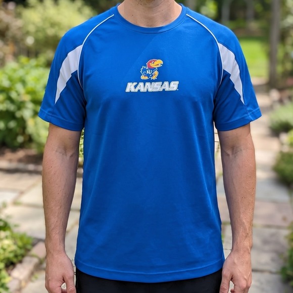 NCAA Other - NCAA Kansas Jayhawks Blue Performance T-Shirt KA Inc KU Jayhawk Logo Tee